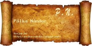 Pálka Nándor névjegykártya